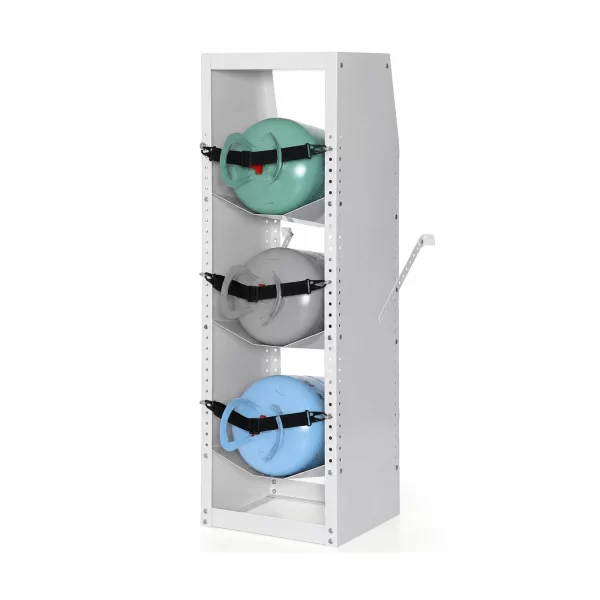 Refrigerant tank rack for three 30 to 50 lb cylinders