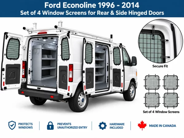 Ford Econoline E-150 E-250 E-350 rear and side window safety screens set of 4