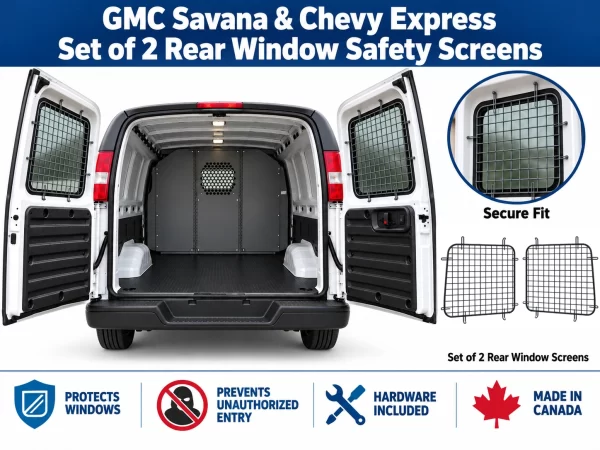 Chevy Express GMC Savana Window Screens rear doors