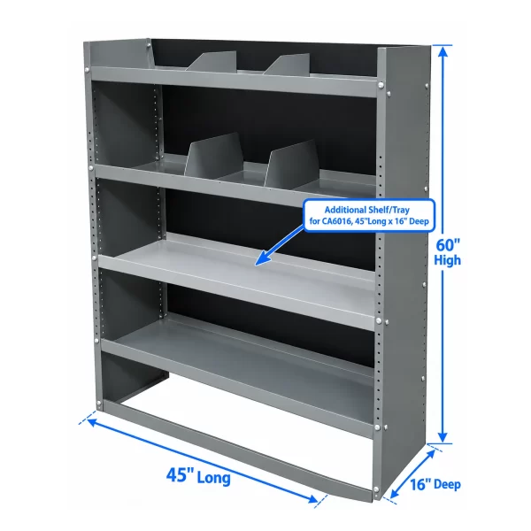 Additional shelf tray for CA6016 van shelving