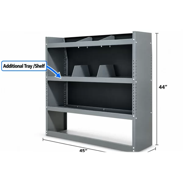 Additional shelf tray for CA4513 van shelving unit 45 inch long by 13 inch deep