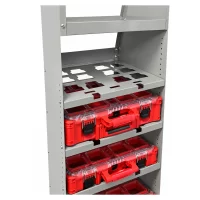 Milwaukee PACKOUT storage tower with 4 case holders and top shelf