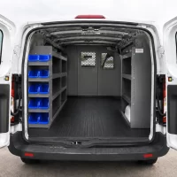 Van end shelf tower for standard roof cargo vans